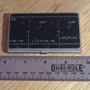 Metal Card Holder with Black Circuit Board